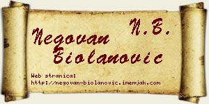 Negovan Biolanović vizit kartica